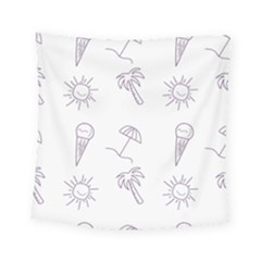 Doodles - Beach Time! Square Tapestry (small) by ConteMonfrey