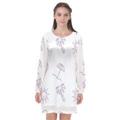 Doodles - Beach Time! Long Sleeve Chiffon Shift Dress  by ConteMonfrey