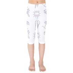 Doodles - Beach Time! Kids  Capri Leggings  by ConteMonfrey