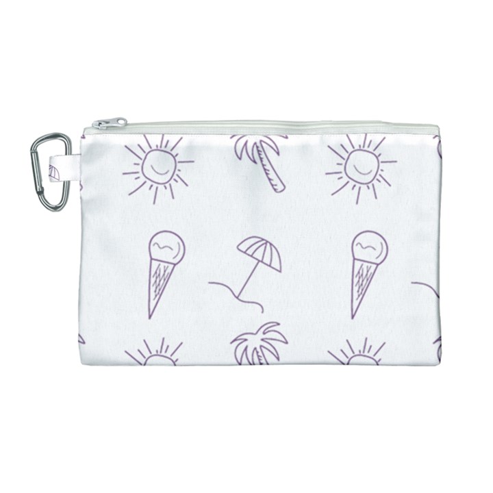 Doodles - Beach Time! Canvas Cosmetic Bag (Large)