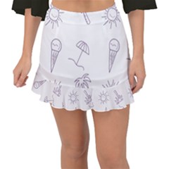 Doodles - Beach Time! Fishtail Mini Chiffon Skirt by ConteMonfrey