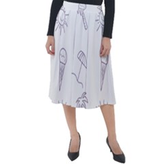 Doodles - Beach Time! Classic Velour Midi Skirt  by ConteMonfrey