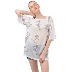 Doodles - Beach Time! Oversized Chiffon Top by ConteMonfrey