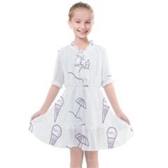 Doodles - Beach Time! Kids  All Frills Chiffon Dress by ConteMonfrey