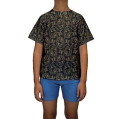 Classy Golden Leaves   Kids  Short Sleeve Swimwear by ConteMonfrey