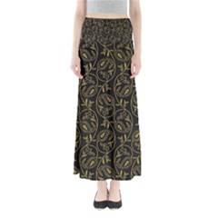 Classy Golden Leaves   Full Length Maxi Skirt by ConteMonfrey