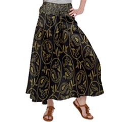 Classy Golden Leaves   Satin Palazzo Pants by ConteMonfrey