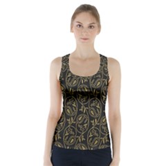 Classy Golden Leaves   Racer Back Sports Top by ConteMonfrey