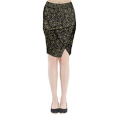 Classy Golden Leaves   Midi Wrap Pencil Skirt by ConteMonfrey