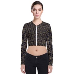 Classy Golden Leaves   Long Sleeve Zip Up Bomber Jacket by ConteMonfrey