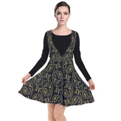 Classy Golden Leaves   Plunge Pinafore Dress by ConteMonfrey