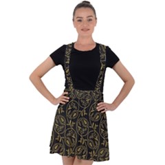 Classy Golden Leaves   Velvet Suspender Skater Skirt by ConteMonfrey