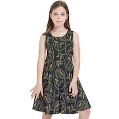 Classy Golden Leaves   Kids  Skater Dress by ConteMonfrey