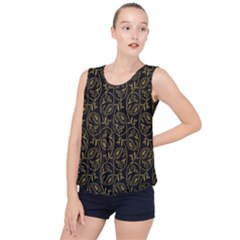 Classy Golden Leaves   Bubble Hem Chiffon Tank Top by ConteMonfrey