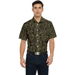 Classy Golden Leaves   Men s Short Sleeve Pocket Shirt  by ConteMonfrey