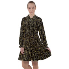 Classy Golden Leaves   All Frills Chiffon Dress by ConteMonfrey