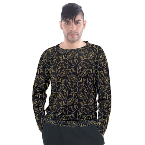 Classy Golden Leaves   Men s Long Sleeve Raglan Tee by ConteMonfrey