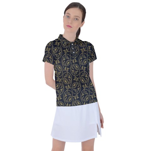 Classy Golden Leaves   Women s Polo Tee by ConteMonfrey