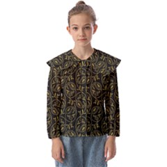 Classy Golden Leaves   Kids  Peter Pan Collar Blouse by ConteMonfrey