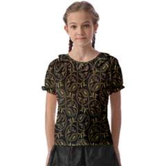 Classy Golden Leaves   Kids  Frill Chiffon Blouse by ConteMonfrey