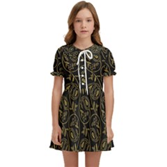 Classy Golden Leaves   Kids  Sweet Collar Dress by ConteMonfrey