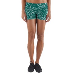 Tropical Monstera  Yoga Shorts by ConteMonfrey