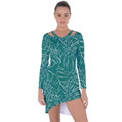 Tropical Monstera  Asymmetric Cut-out Shift Dress by ConteMonfrey