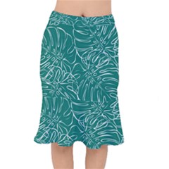 Tropical Monstera  Short Mermaid Skirt by ConteMonfrey