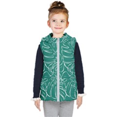 Tropical Monstera  Kids  Hooded Puffer Vest by ConteMonfrey