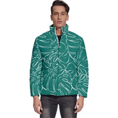 Tropical Monstera  Men s Puffer Bubble Jacket Coat by ConteMonfrey