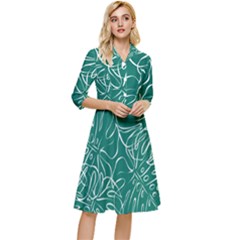 Tropical Monstera  Classy Knee Length Dress by ConteMonfrey