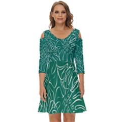 Tropical Monstera  Shoulder Cut Out Zip Up Dress by ConteMonfrey