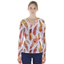 Hot Colors Nature Glimpse V-Neck Long Sleeve Top View1