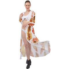 Hot Colors Nature Glimpse Maxi Chiffon Beach Wrap by ConteMonfrey