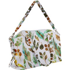 Leaves And Feathers - Nature Glimpse Canvas Crossbody Bag by ConteMonfrey