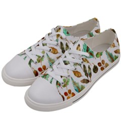 Leaves And Feathers - Nature Glimpse Women s Low Top Canvas Sneakers by ConteMonfrey