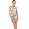 Leaves And Feathers - Nature Glimpse Halter Side Cut Swimsuit View1