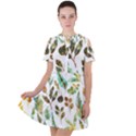 Leaves And Feathers - Nature Glimpse Short Sleeve Shoulder Cut Out Dress  View1