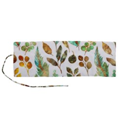 Leaves And Feathers - Nature Glimpse Roll Up Canvas Pencil Holder (m) by ConteMonfrey