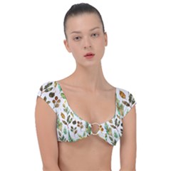 Leaves And Feathers - Nature Glimpse Cap Sleeve Ring Bikini Top by ConteMonfrey