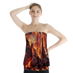 Vulcanic Landscape Vulcano Nature Strapless Top by Wegoenart