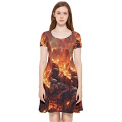 Vulcanic Landscape Vulcano Nature Inside Out Cap Sleeve Dress