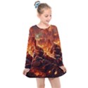 Vulcanic Landscape Vulcano Nature Kids  Long Sleeve Dress View1