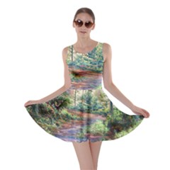 Abstract Forest Green Jungle Psychedelic Art Nature Skater Dress by Wegoenart