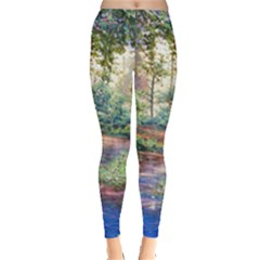 Abstract Forest Green Jungle Psychedelic Art Nature Leggings  by Wegoenart