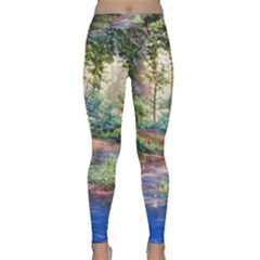 Abstract Forest Green Jungle Psychedelic Art Nature Classic Yoga Leggings by Wegoenart