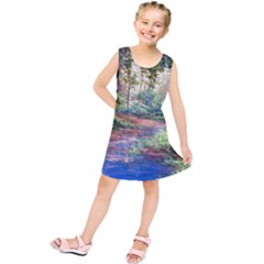 Abstract Forest Green Jungle Psychedelic Art Nature Kids  Tunic Dress by Wegoenart