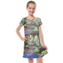 Abstract Forest Green Jungle Psychedelic Art Nature Kids  Cross Web Dress View1