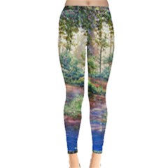 Abstract Forest Green Jungle Psychedelic Art Nature Inside Out Leggings by Wegoenart