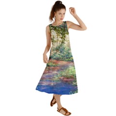 Abstract Forest Green Jungle Psychedelic Art Nature Summer Maxi Dress by Wegoenart